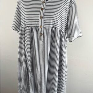 Striped Button-Down Dress